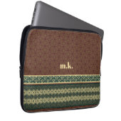 Monogram Classic Red Green Kikkou Pattern ラップトップスリーブ (正面右)