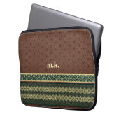 Monogram Classic Red Green Kikkou Pattern ラップトップスリーブ (正面左)