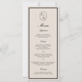 Monogram Classic Wedding Classic Long Menu Card 招待状 (正面)