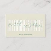 Monogram CLEANING SERVICE modern script 名刺 (正面)