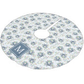 Monogram Coastal Crab Christmas Lights ブラッシュドポリエステルツリースカート (アングル)