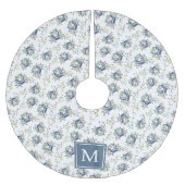 Monogram Coastal Crab Christmas Lights ブラッシュドポリエステルツリースカート (正面)