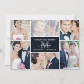 Monogram Collageの発結婚表-黒 招待状 (正面)