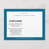 Monogram Collageの結婚発表 – 青 案内ポストカード (裏面)