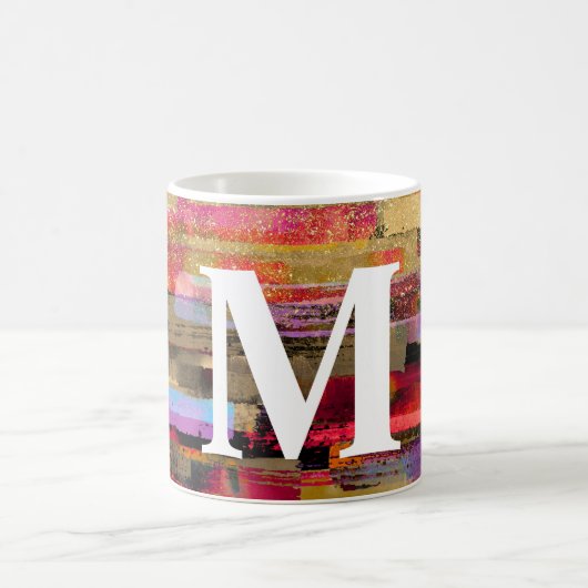 Monogram Colorful Abstract Mug コーヒーマグカップ (中央)