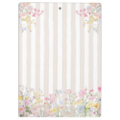 Monogram Colorful Floral Rococo Style Stripes クリップボード (裏面)