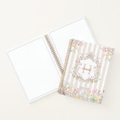 Monogram Colorful Floral Rococo Style Stripes ノートブック (内部)