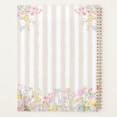 Monogram Colorful Floral Rococo Style Stripes プランナー手帳 (裏面)