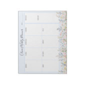 Monogram Colorful Flower Floral Weekly Planner ノートパッド (回転)