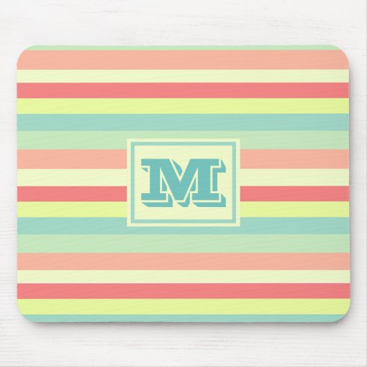 Monogram Colorful Summer Stripes マウスパッド (正面)