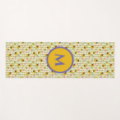 Monogram Coneflower Butterfly Floral Patterned ヨガマット (正面(横))