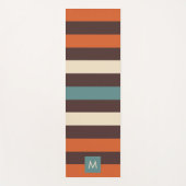 Monogram Cool Colorful Retro Stripes  ヨガマット (正面)