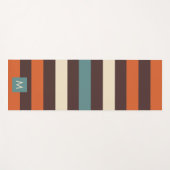 Monogram Cool Colorful Retro Stripes  ヨガマット (正面(横))