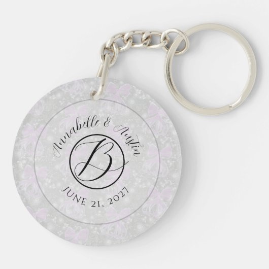 Monogram Coquette Pink sheer bows- Brides  キーホルダー (裏面)