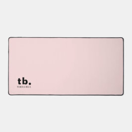 Monogram Coral Peach Elegant Feminine Minimalist デスクマット