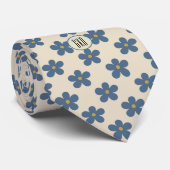 Monogram, Country Blue Flowers Single Print ネクタイ (ロール)