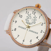  Monogram couple names Botanical Elegant 腕時計