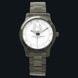 Monogram couple names Botanical Elegant 腕時計<br><div class="desc">Boho Style Couple Names Floral Monogram Watch – A beautifully designed personalized watch that blends bohemian charm with timeless elegance. Featuring delicate floral accents and a stylish monogram, this watch is perfect for couples celebrating love, weddings, anniversaries, or engagements. Customize it with your names, initials, and a special date to...</div>