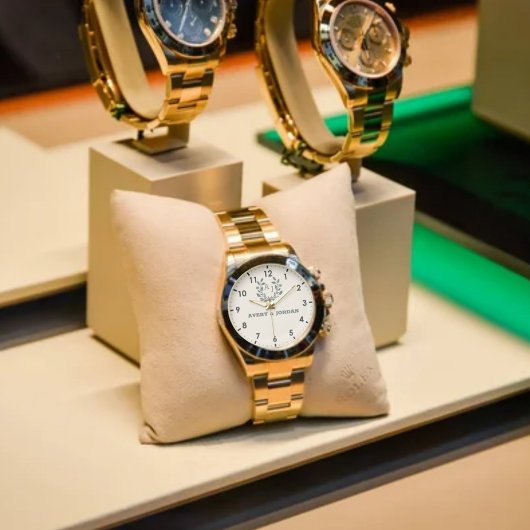 Monogram Couple Names Watch Elegant Pink 腕時計