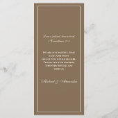 Monogram Cream Brown Christian Wedding Menu メニュー (裏面)