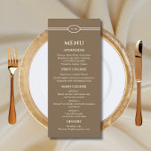 Monogram Cream Brown Christian Wedding Menu メニュー