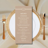 Monogram Cream Taupe Christian Wedding Menu メニュー