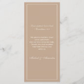 Monogram Cream Taupe Christian Wedding Menu メニュー (裏面)