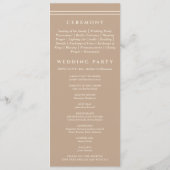 Monogram Cream Taupe Christian Wedding Program プログラム (裏面)