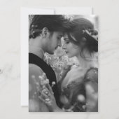 Monogram Crest Black and White Photo Wedding 招待状 (裏面)