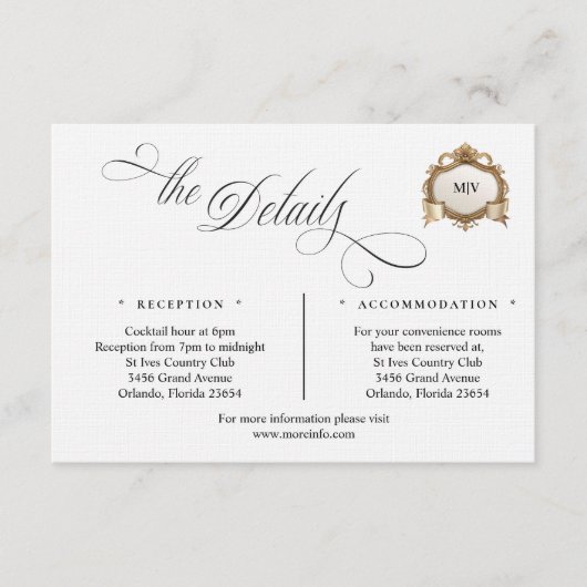 Monogram Crest Details Enclosure Card エンクロージャーカード (正面)