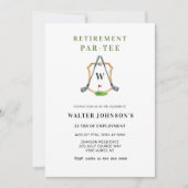 Monogram Crest Golf Themed Retirement Party 招待状 (正面)