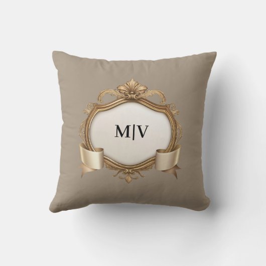 Monogram Crest Personalized  クッション (裏面)