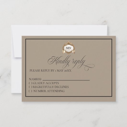Monogram Crest RSVP card (正面)