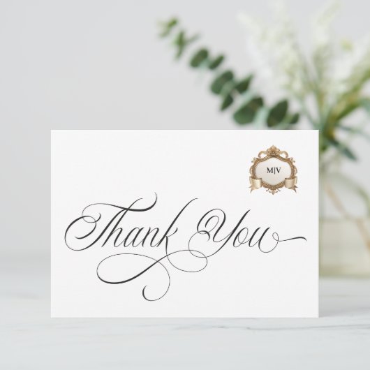 Monogram Crest Thank You Card サンキューカード (スタンド正面)