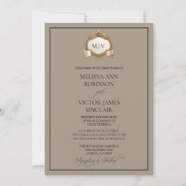 Monogram Crest Wedding Invitation 招待状