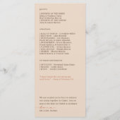 Monogram Cross Christian Wedding Ceremony プログラム (裏面)