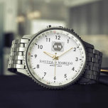 Monogram  Custom Couple Names – Elegant gift 腕時計<br><div class="desc">Monogram Custom Couple Names – Elegant Personalized Gift Celebrate timeless elegance with our Vintage Style Floral Monogram Letters featuring custom couple names. This personalized monogram gift combines vintage-inspired typography with floral name design, creating a romantic wedding gift or anniversary keepsake. Designed with classic monogram engraving and bespoke couple initials, this...</div>