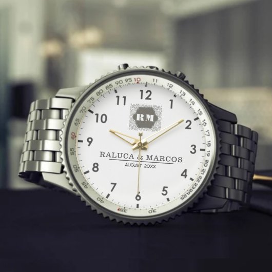  Monogram  Custom Couple Names – Elegant gift 腕時計