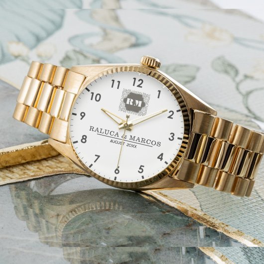 Monogram Custom Couple Names – Elegant gift 腕時計