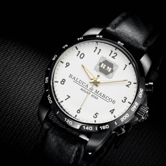  Monogram  Custom Couple Names – Elegant gift 腕時計