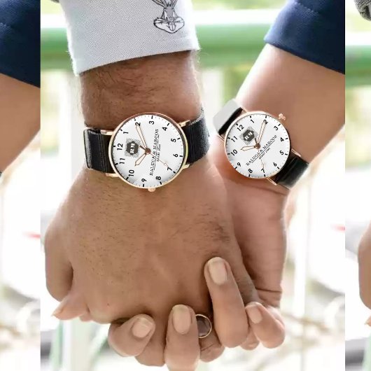 Monogram Custom Couple Names – Elegant gift 腕時計