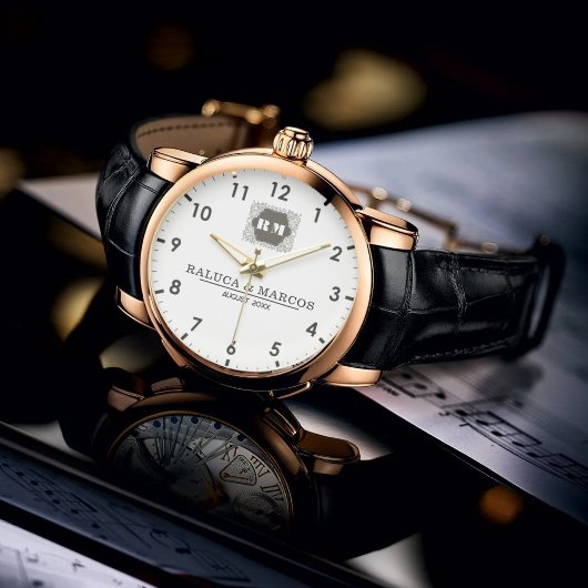  Monogram  Custom Couple Names – Elegant gift 腕時計