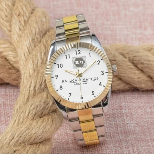 Monogram Custom Couple Names – Elegant gift 腕時計