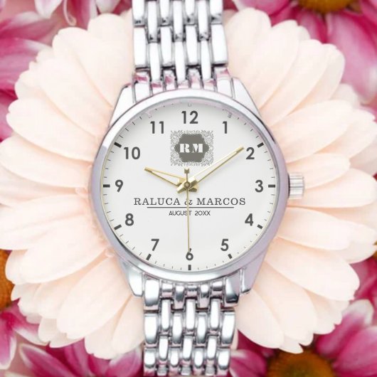 Monogram Custom Couple Names – Elegant gift 腕時計