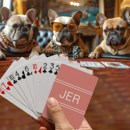 Monogram Custom Personalized Modern Orange Red トランプ