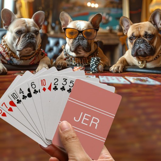 Monogram Custom Personalized Modern Orange Red トランプ