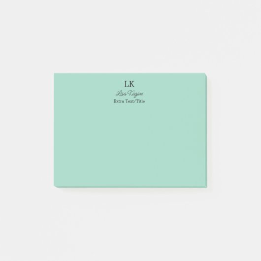 Monogram Customized Initials Name & Title ポストイット (正面)