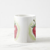 Monogram cute birthday girly Watercolor strawberry コーヒーマグカップ (中央)