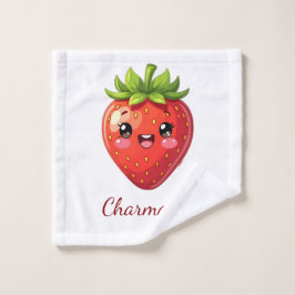 Monogram cute strawberry kawaii ウォッシュタオル
