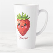 Monogram cute strawberry kawaii カフェラテマグ (右)